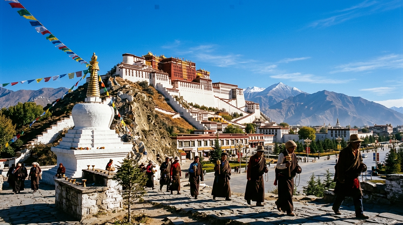 Roof of the World High Tibetan Plateau and Alpine Skies